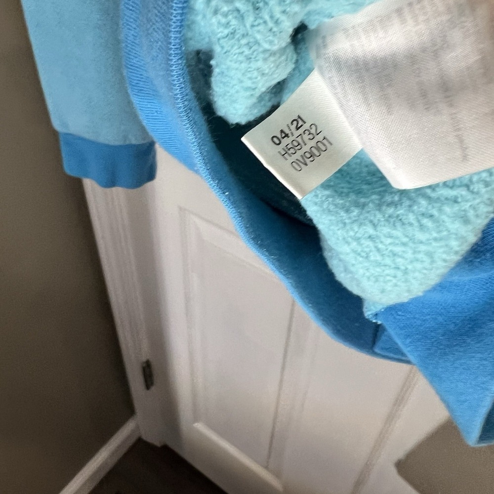 Adidas Sweatshirt Mens Large Blue‎ Fade Fleece Activewear Athleisure Hoodie - Picture 6 of 6